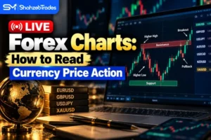 Live Forex Charts showing candlesticks, currency price action, trend, and support and resistance