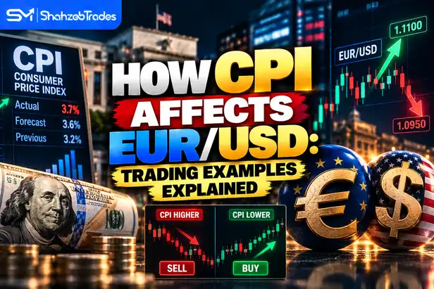 EUR/USD CPI trading examples showing US and euro area inflation scenarios